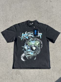 Hellstar Spiked Goggles Graphic Tee Black Vintage Wash Size