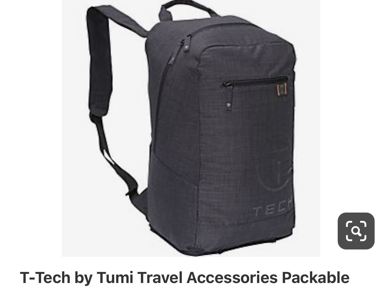 TUMI T-Tech Luggage Packable Foldable Lightweight Travel Backpack Daypack Charcoal Grey - $350