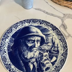 Vintage Boch Freres Delft Blue and White Plate