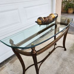 Beautiful Vintage Glass Top Table.