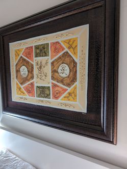 Framed Mixed Media Textured Wall Art