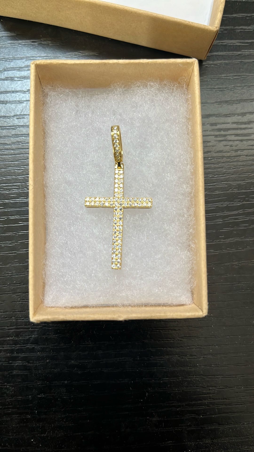 Gold Over Silver Moissanite Cross Pendant