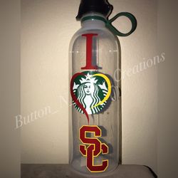 Custom made vinyl decal Starbucks water bottle (You can add any decal)