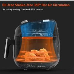 Air Fryer, 4.5 QT Airfryer Oven Mini Air Fryer Cooker Timer and Temperature Control Air Fryers with Nonstick Basket Dishwasher Safe Freidora de Aire A