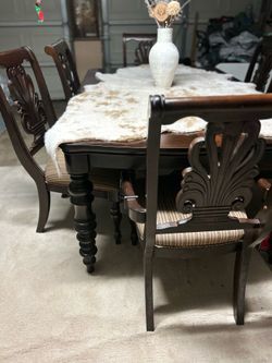 Dark cherry dining table