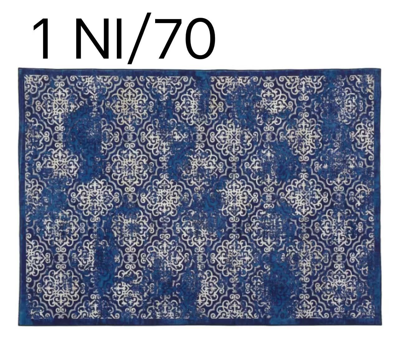 8x10ft Area Rug for Living Room/Bedroom - Low Pile, Non-Slip, Washable - Soft Polypropylene, Snowflake Print, Ethnic Style - Ideal for Kids' Rooms