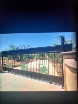 Black Wrought Iron Sliding Driveway Gate