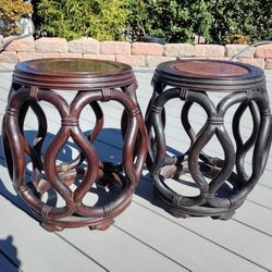 
2 Chinese Rosewood Stools 