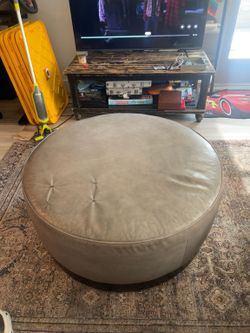 MOVING SALE! Round Leather Ottoman