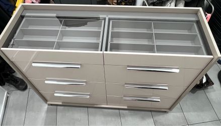 New set of dressers contemporary grey cream lights