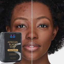 Organic African Black Soap With Shea Butter 