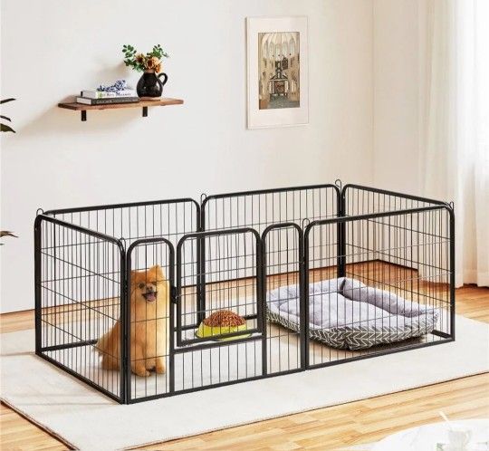 Brand New  6 Panel 24" Tall Dog Playpen Shapeable Dog Cage Animal Play Yard 16ft Long Indoor Outdoor Pet Exercise Pen