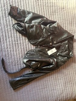 GUESS Women’s Black Faux Leather Moto Jacket – Size M – NWT