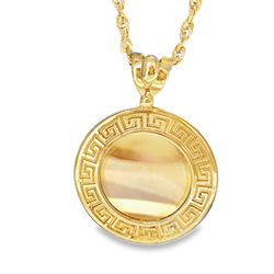 10k Yellow Gold Greek Key Charm Necklace