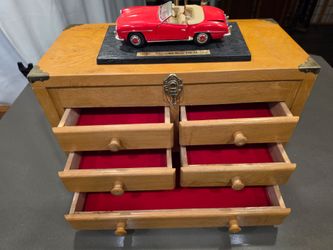 Jewelry Box Vintage Solid Wood Handcrafted