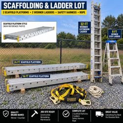 Werner Aluminum Scaffold Stages 24' & 16' + 32' & 8' Ladders - Contractor Lot