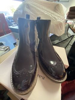 Zara Boots- Burgundy Patent- Big Girls Size 4