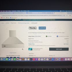 NEW IN BOX 2026 VIKING 30" SS CHIMNEY RANGE HOOD 3K NEW