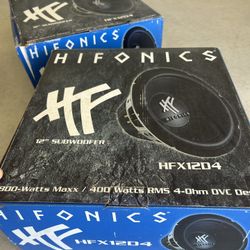 2 Hifonics 12” Subwoofers and Amp Brand New Subs