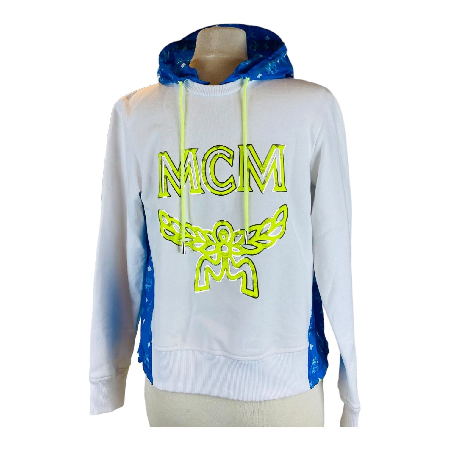 MCM Blue Logo Sweatshirt Hoodie Sz S