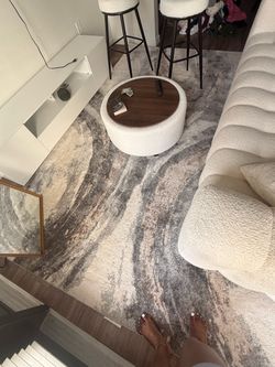 Abstract Area Rug Cream Gray Beige