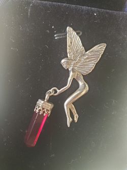Silver .925 fairytale charm w/red quartz
