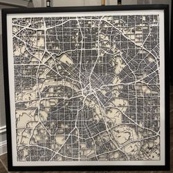 Dallas Wood Map Art Work - Full City