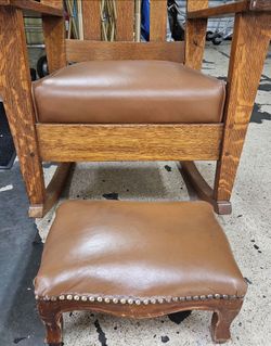 Oak Craft Shops Mission Rocking Chair & Matching Footstool