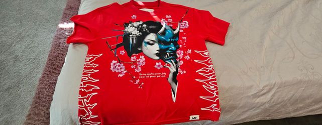 Red graphic shirt