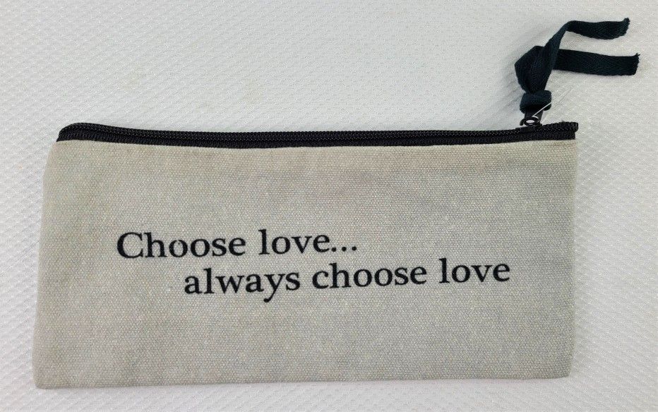 New Ganz "Choose Love" Zippered Pouch Cosmetic Bag