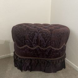 Velvet sitting make up chair, Antique Foot Stool 