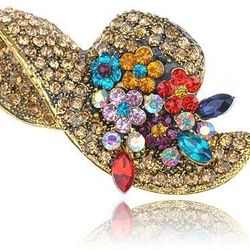 Rhinestone Brooch Hat 