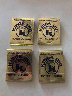 Vintage ALLAN BERGENDAHL’S KING’S INN Hotel & Casino 4 Unused Rear-Strike Matches