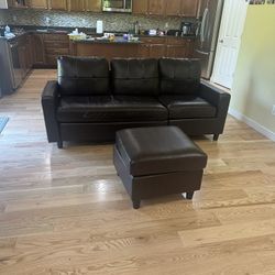 Faux Leather Portable Sofa