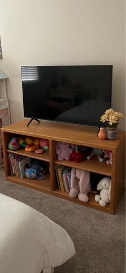 Wooden book shelf tv stand
