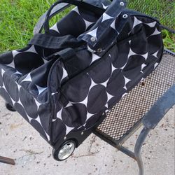 Rolling Duffel Bag, Thirty One, Black And White