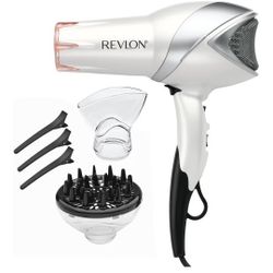REVLON Infrared Hair Dryer with Diffuser & Concentrator - Ionic Ceramic Blow Dryer for Frizz Control, Shine, Soft Hair & Moisture Protection - 1875W P