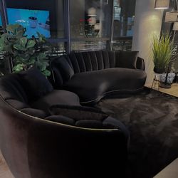 Luxury Sofa (Black & Gold)