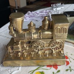 Pieza de exhibición de tren de latón hecha a mano para decoración del hogar, decoración del hogar, decoración de mesa Oficina Antiguo 
