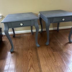 Pair of Grey Side Tables – Solid & Stylish