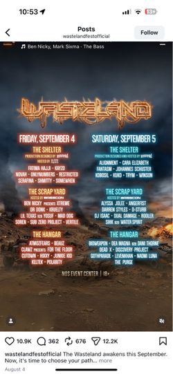 2- 2 day wasteland tickets