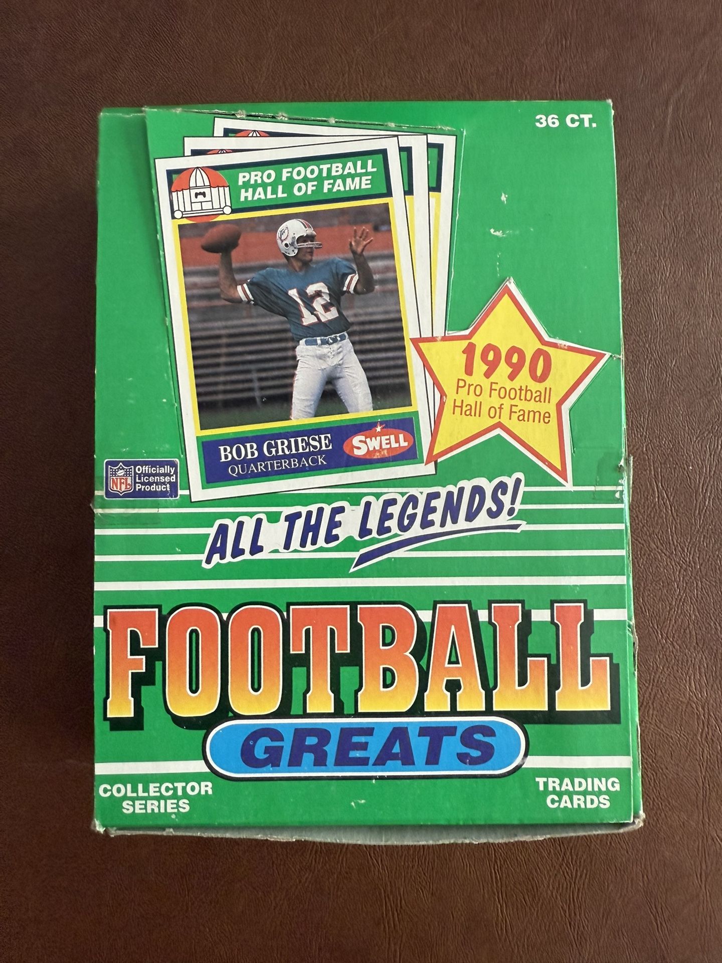 1990 Swell Football Greats Box (36 Packs) PRO FOOTBALL HALL OF FAME