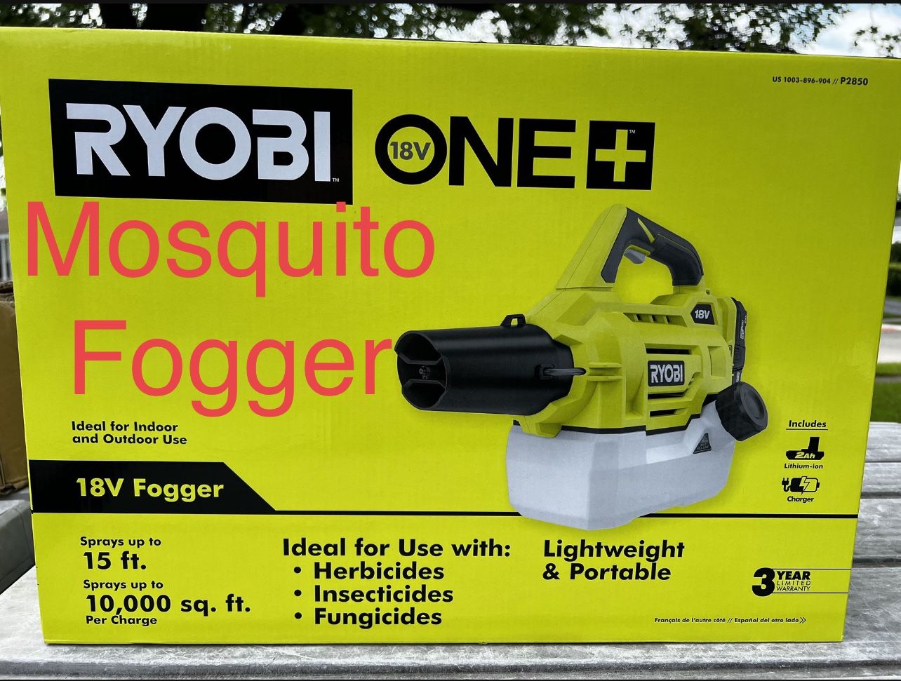 New RYOBI ONE+ 18V Cordless Battery Fogger/Mister with 2.0 Ah Battery and Charger $75 Firm