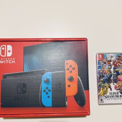 Brand New Switch Plus Sealed Super Smash Bros