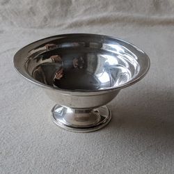 Vtg Small Sterling Silver Pedestal Bowl Reinforced w/ Cement Ice cream Dessert