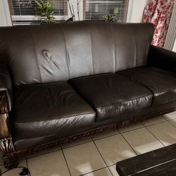 Leather Couches w/Pillows