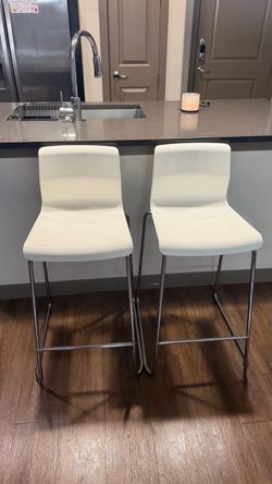 White and Chrome Barstools