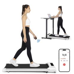 Smart Walking Pad Under Desk Treadmill 2.5 HP with App/Remote Control, Desk Treadmill for Office Under Desk, Portable Walking Treadmills Electric Quie