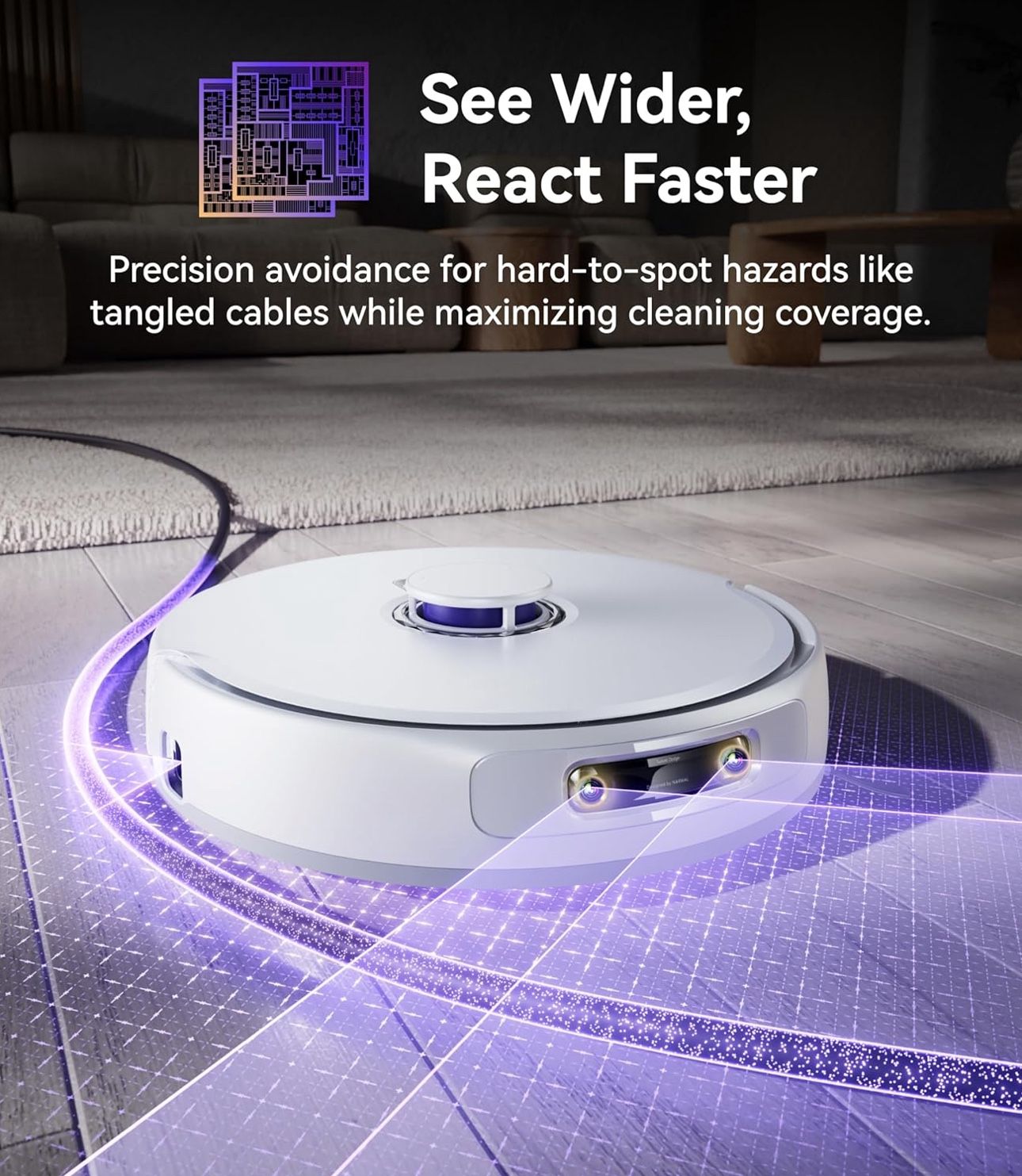 NARWAL Freo Z Ultra Robot Vacuum and Mop Combo, Dual RGB Cameras and Chips, AI Avoidance, 12000Pa Suction, Real-Time Decisions, Adaptive Hot-Water Sel