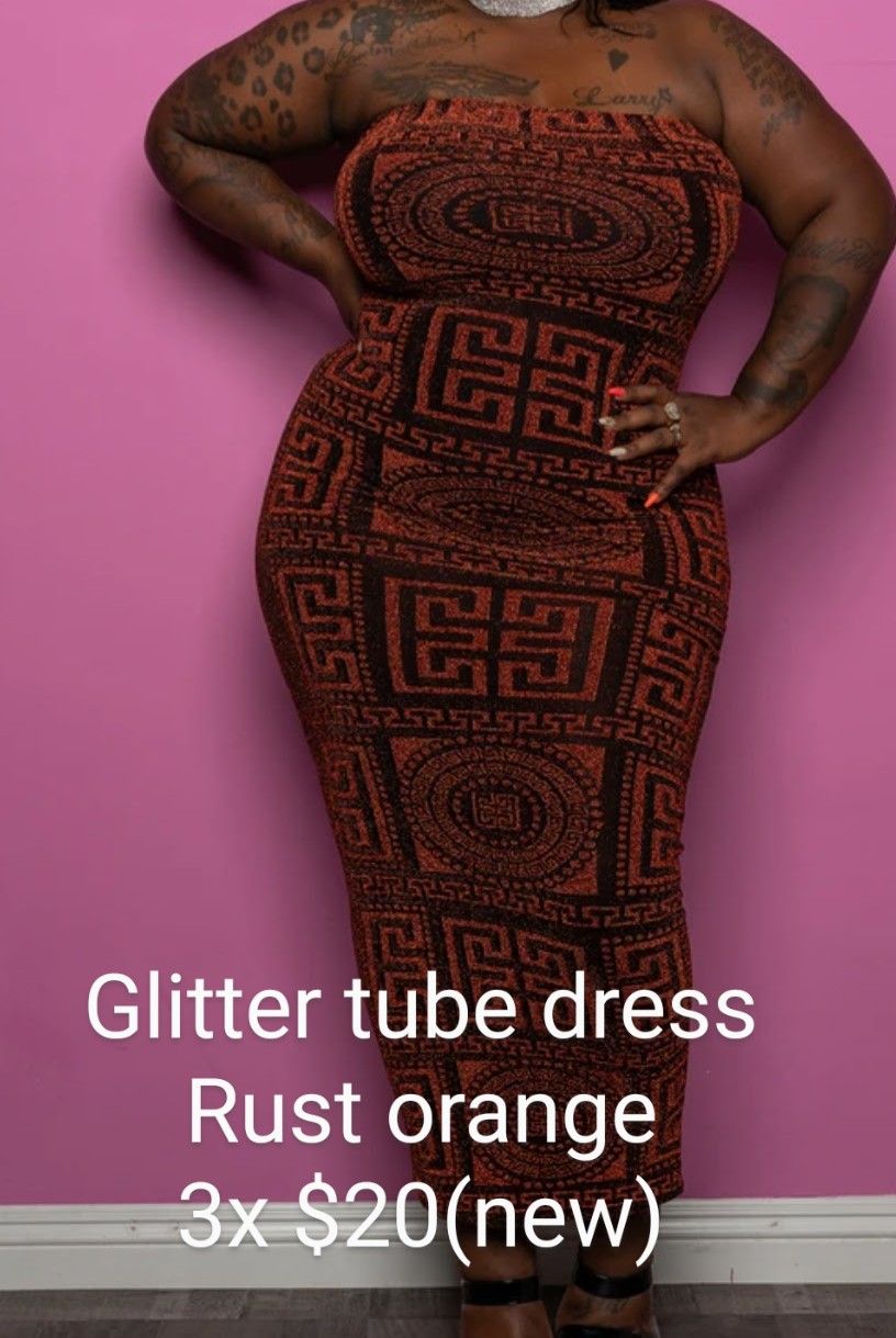 Glitter Tube Dress 3x